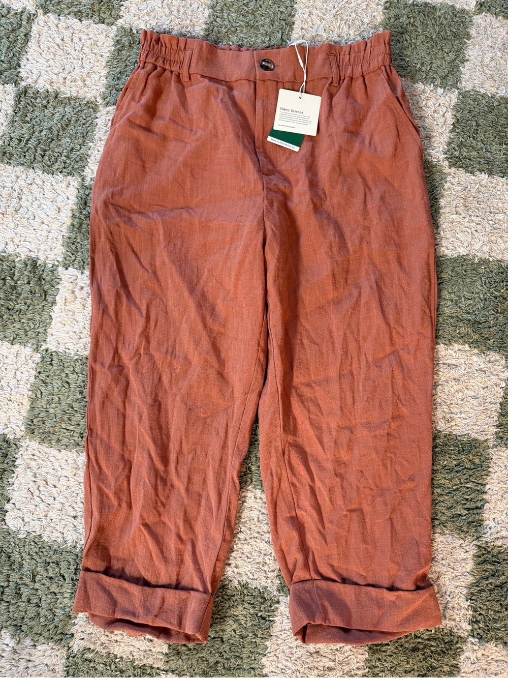 HALARA Rust Orange Cropped Straight-Leg Pants